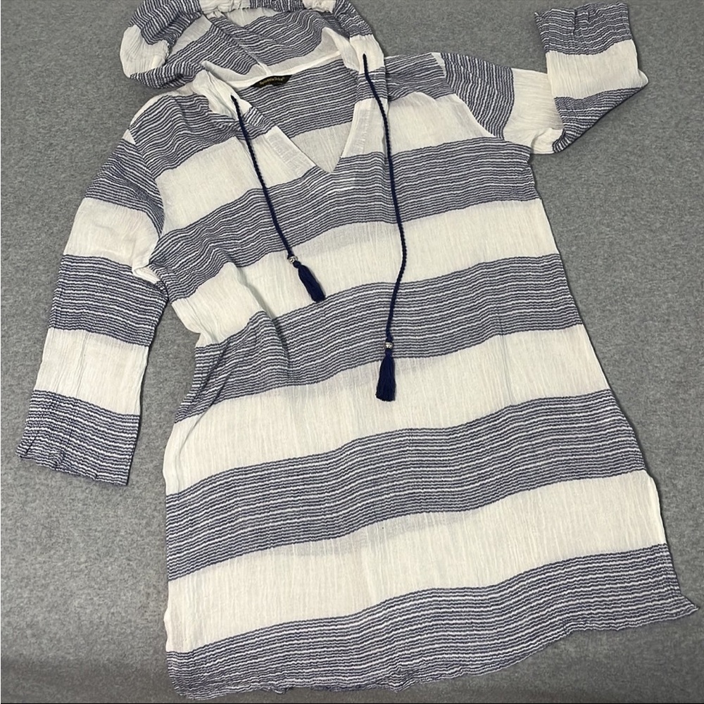 Spiaggia Dolce Swim Coverup Mini Dress Size Small Hooded Beach Coastal